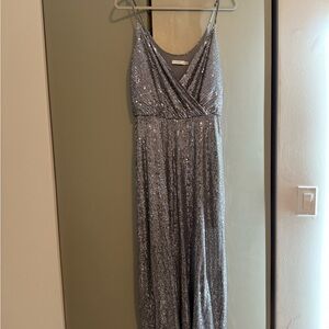 Silver Sequin Maxi Dress